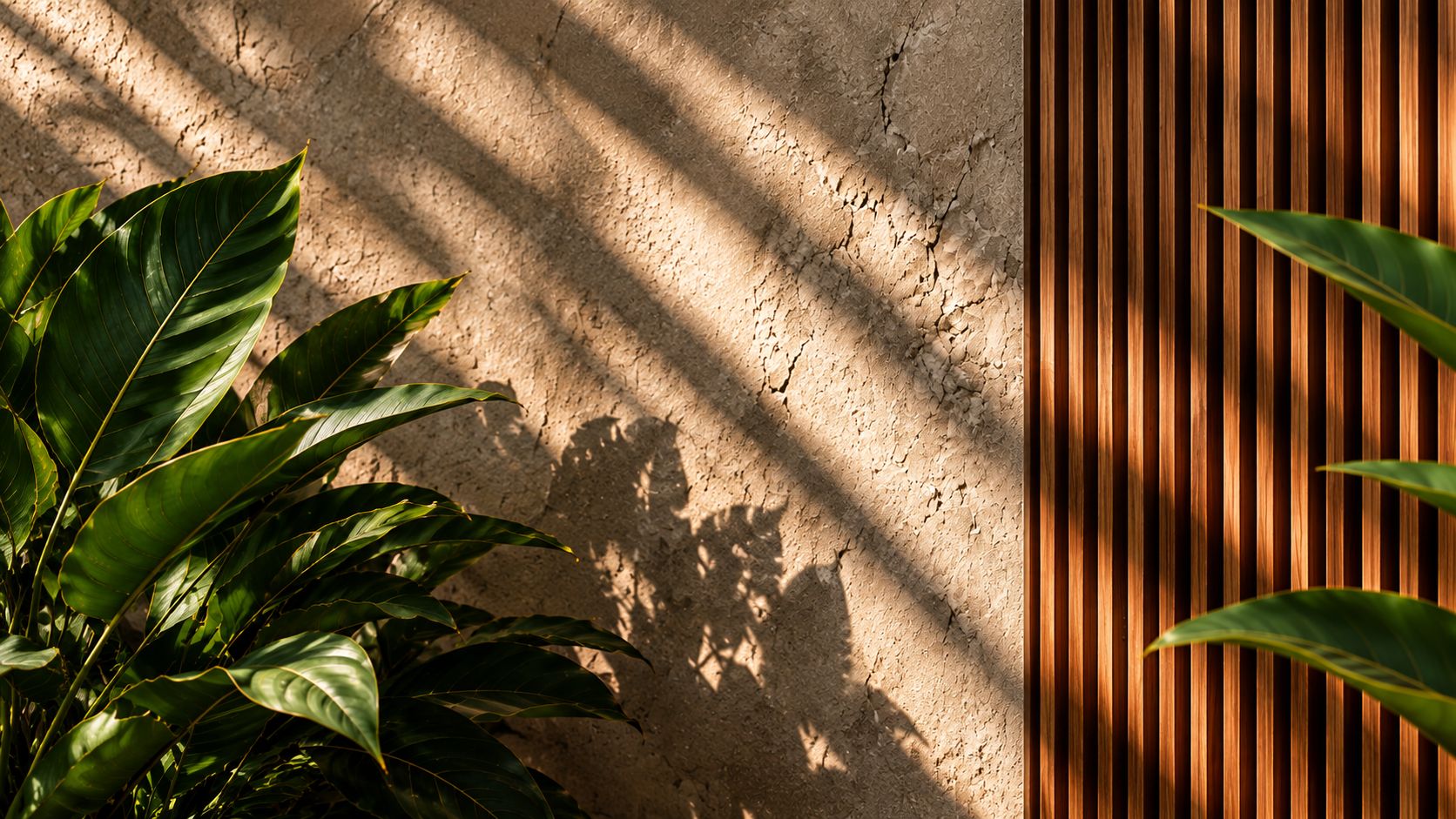 Patio tropical con luz natural